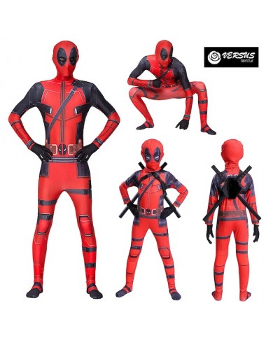 Simile Tuta Deadpool Costume Carnevale Bimbo Uomo DPOOL01